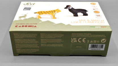 Trudi Mix o Match Animali Dolomiti Lince Camoscio Sevi Holzspielzeug 23x6x15,5cm