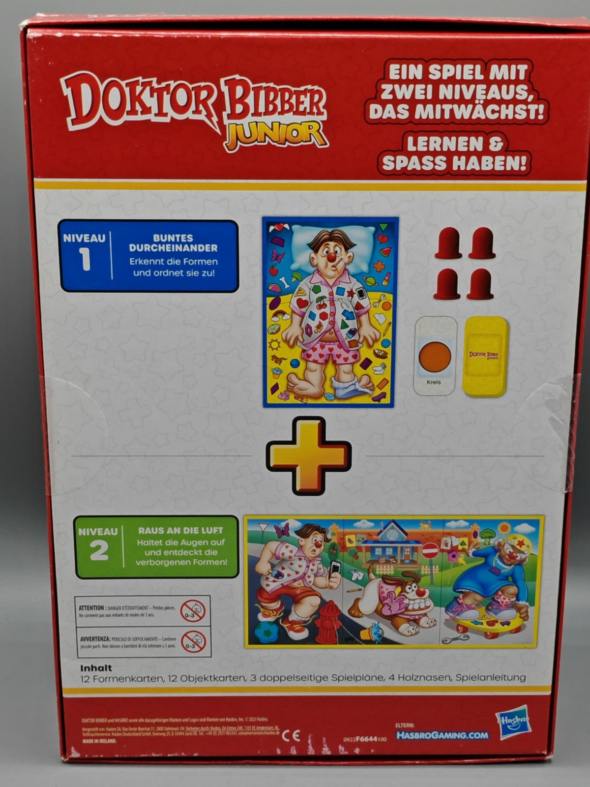 Hasbro Doktor Bibber Junior Kinderspiel Brettspiel 2-4 Spieler ab 3 Jahre D6