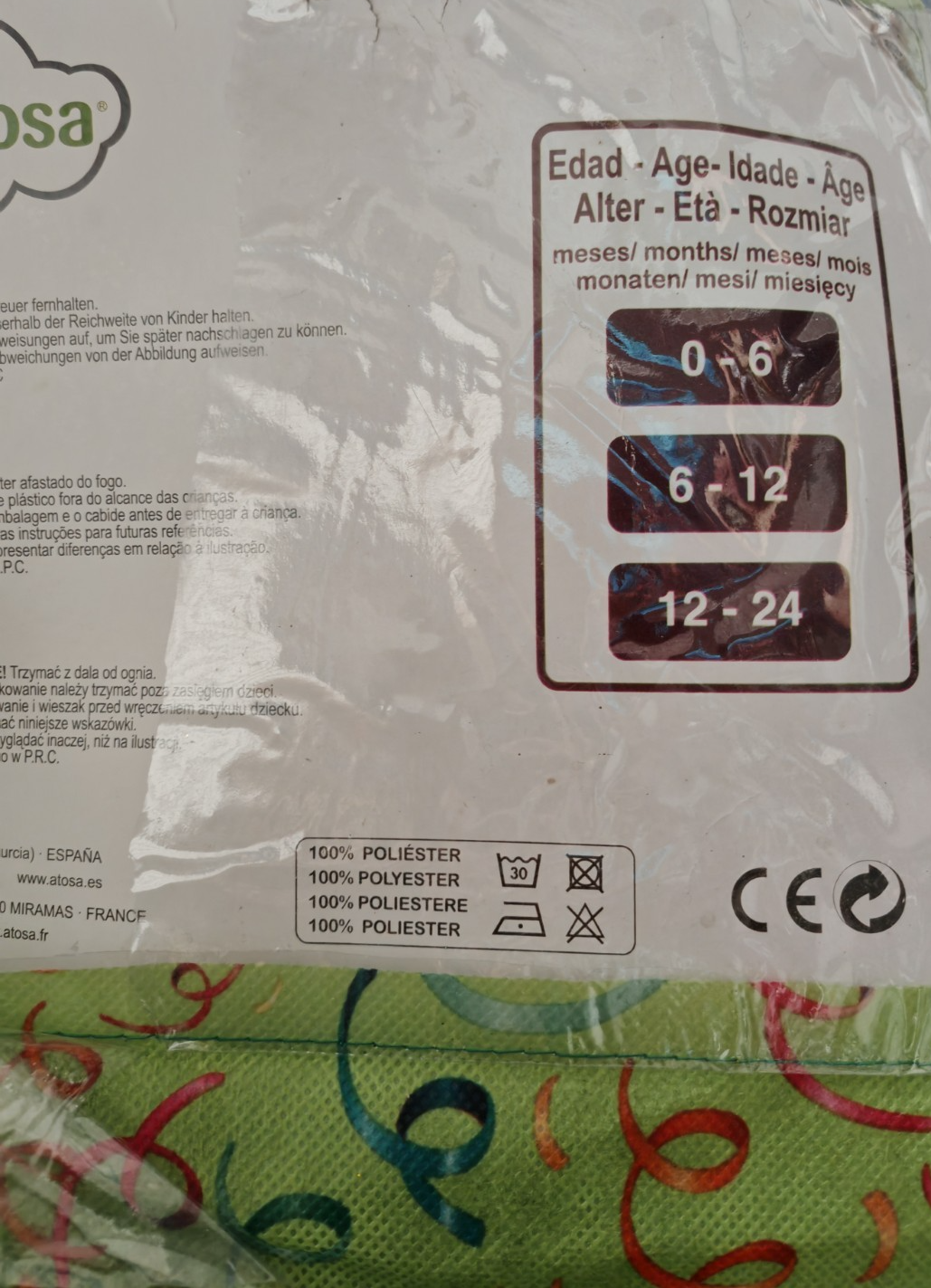 Atosa Baby Tiger Kostüm 6-12 Monate Tierkostüm Fasching Karneval Kinder G