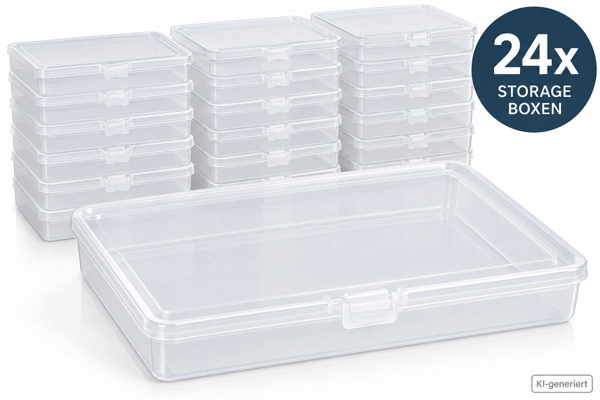 24x BELLE VOUS Aufbewahrungsbox Kunststoff Transparent Kleinteile Box Deckel F4