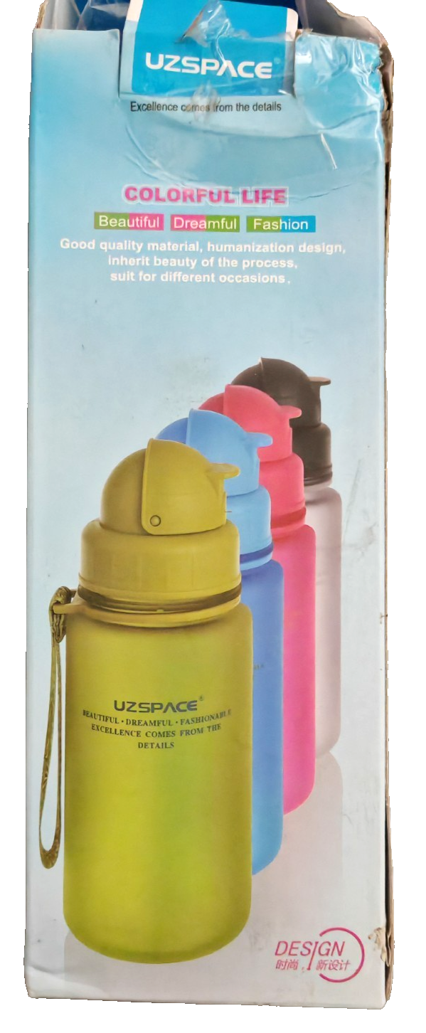 UZSPACE Trinkflasche 400 ml Blau Sportflasche Wasserflasche BPA-frei B3