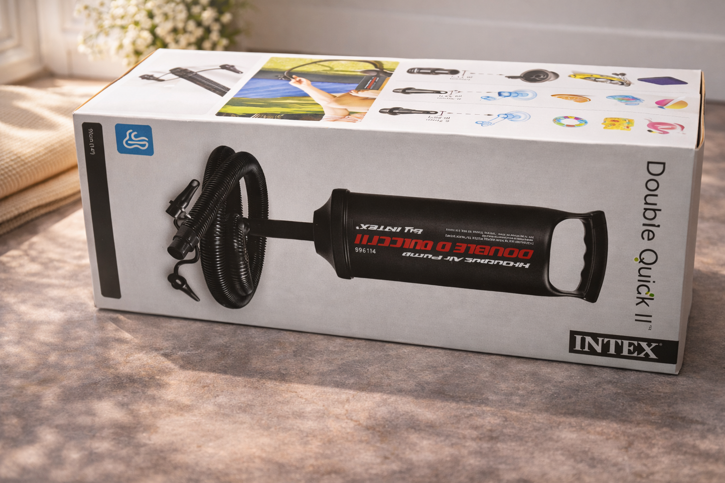 Intex Handpumpe – Double Quick II Luftpumpe für Luftmatratzen