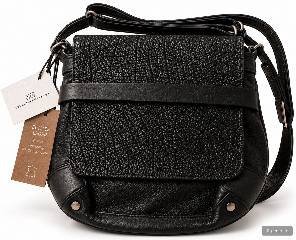 Desiderius Basic Cypress Ledertasche Schwarz Echtleder Umhängetasche Unisex H2