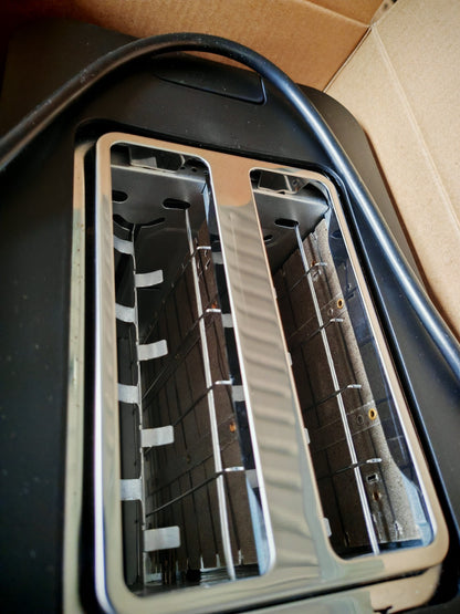 Grundig TA8340 Toaster 2 Scheiben 950W Brötchenaufsatz Edelstahl Rot B06