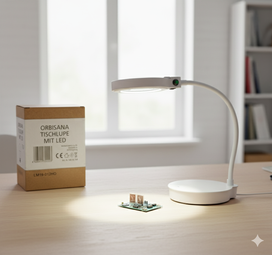 Orbisana Tischlupe mit LED 5x Vergrößerung Lupenleuchte Weiß 148142564