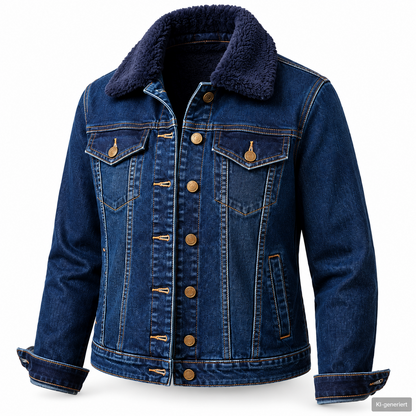 Steffen Schraut Damen Jeansjacke Gr. 38 Dunkelblau Teddykragen Denim D3