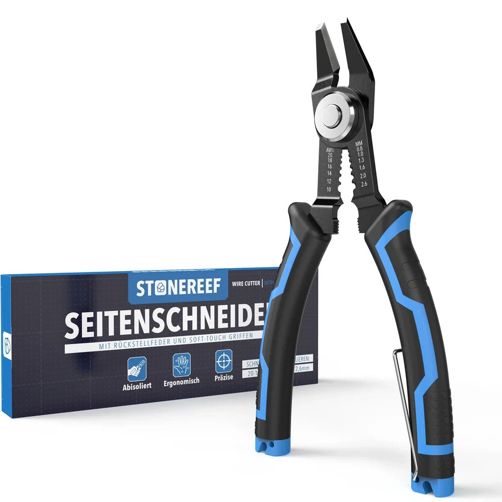 STONEREEF Seitenschneider Abisolierzange 0,8-2,6 mm Kabelschneider Rückstell A6