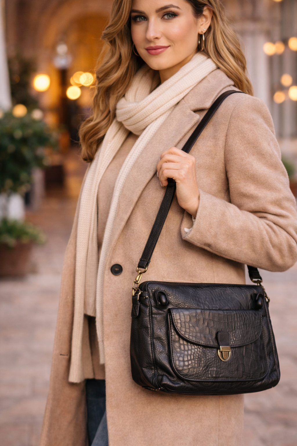 Desiderius Sabilla Handtasche Damen Leder Dark Olive Tasche