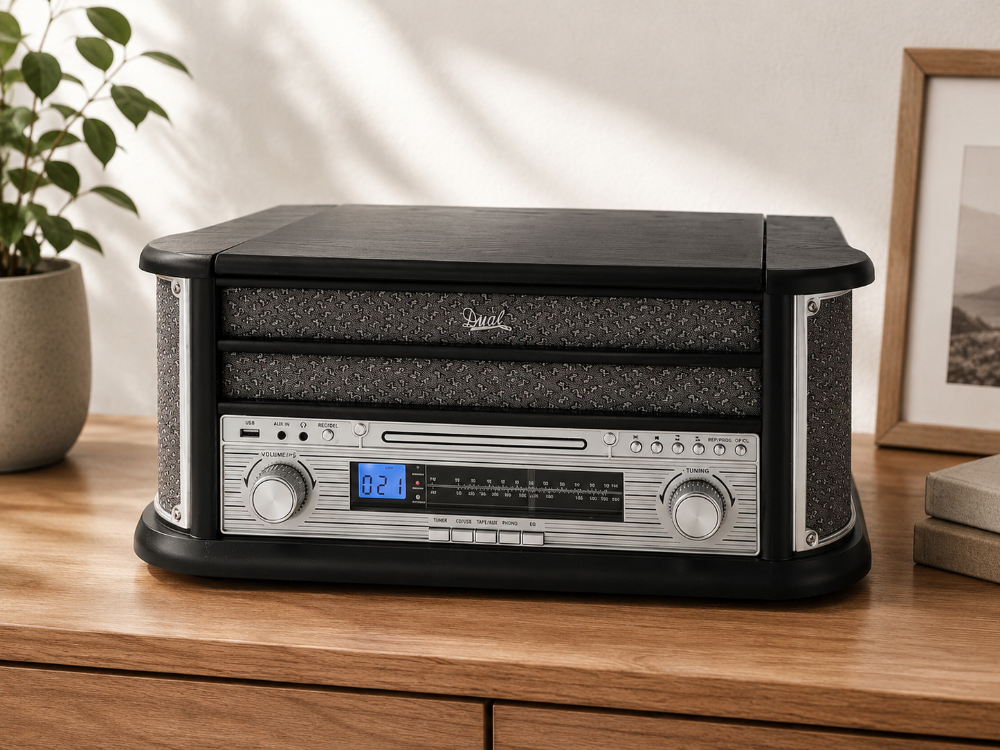 Dual NR 4-1 Radioplattenspieler Schwarz Retro Radio Plattenspieler Anlage C03