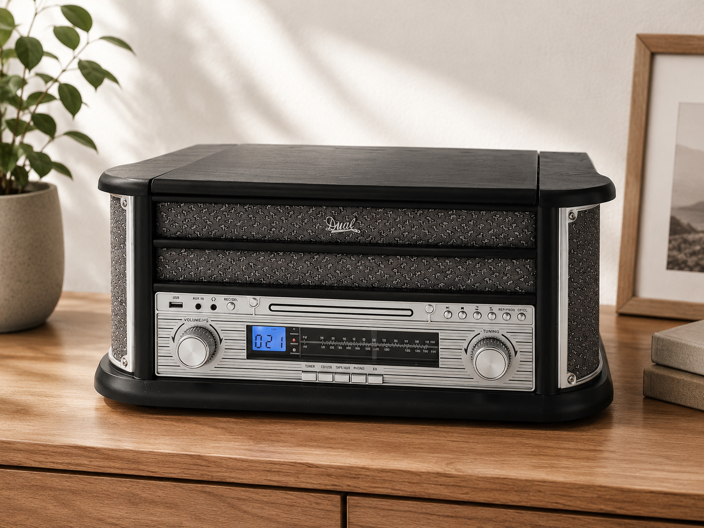 Dual NR 4-1 Radioplattenspieler Schwarz Retro Radio Plattenspieler Anlage C03