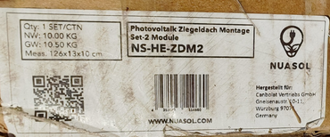 NuaSol Photovoltaik Ziegeldach Montage Set für 2 Module