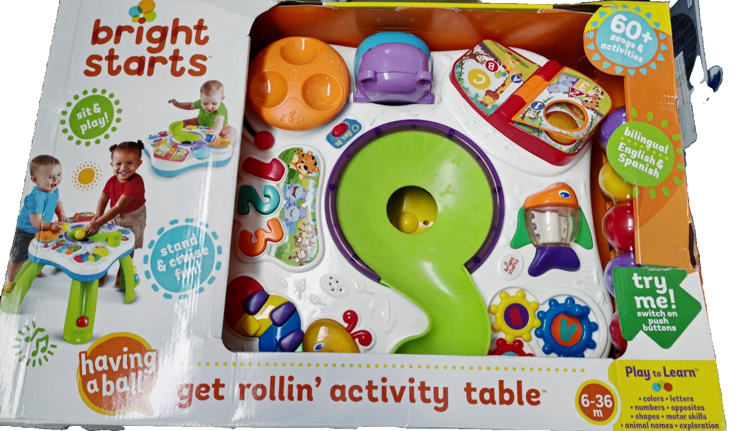 Bright Starts Spieltisch Having a Ball Get Rollin 4 Sprachen Musik Lernspiel