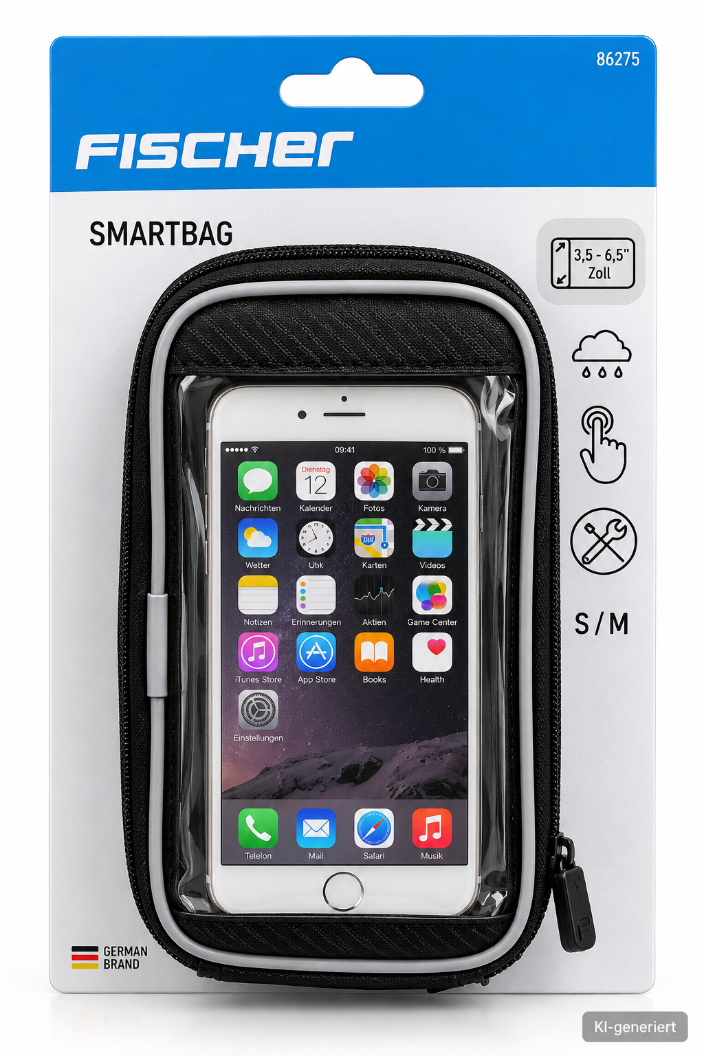 FISCHER SMARTBAG Fahrrad Handyhalter Lenkertasche Smartphone 3,5-6,5 Zoll E4
