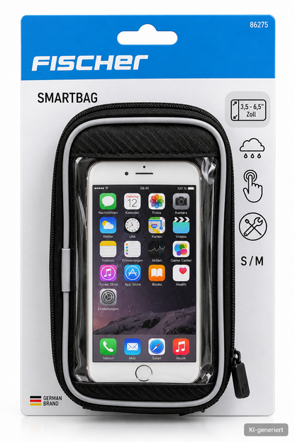 FISCHER SMARTBAG Fahrrad Handyhalter Lenkertasche Smartphone 3,5-6,5 Zoll E4