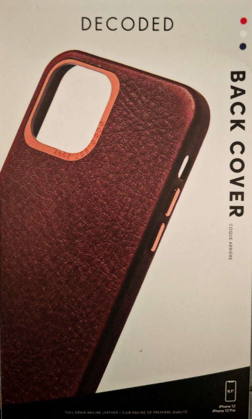 DECODED Leder Hülle iPhone 12 12 Pro 6,1" MagSafe Back Cover Braun Echtleder A9