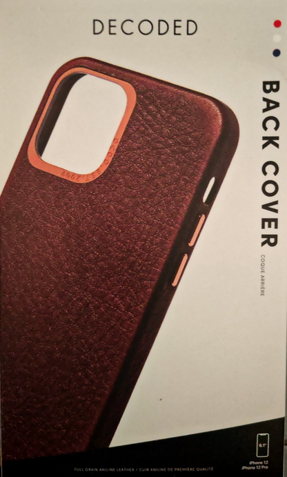 DECODED Leder Hülle iPhone 12 12 Pro 6,1" MagSafe Back Cover Braun Echtleder A9