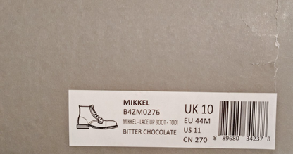 AllSaints Mikkel Herren Boots Leder Braun Schnürstiefel Biker Gr. 44 G1