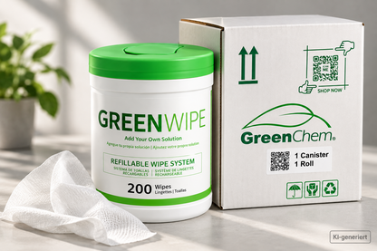GreenWipe 200 Reinigungstücher Rolle + Spendereimer GreenChem Wipe System HA6