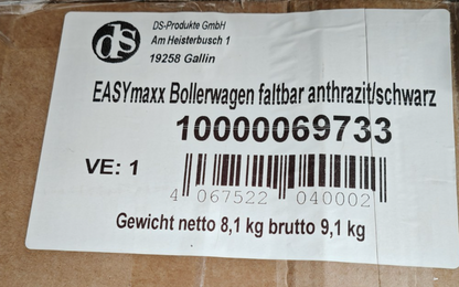 EASYmaxx Bollerwagen faltbar Anthrazit Schwarz Handwagen Transportwagen 80kg H32