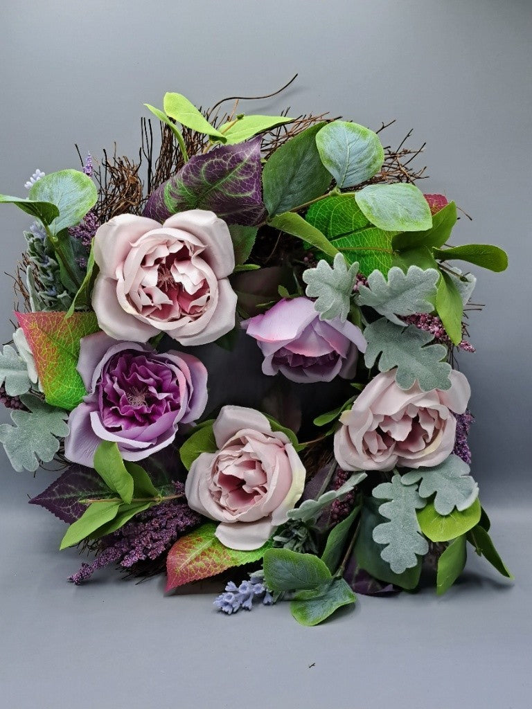 ABELLA Flora Türkranz Ø 48cm Rosen & Lavendel | Wandkranz & Tischkranz XXL