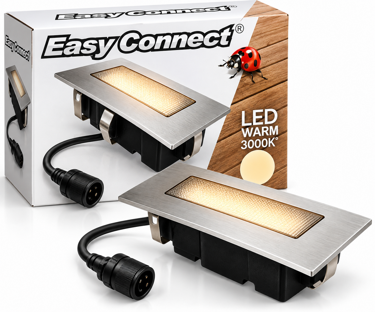 Easy Connect 65446 LED Einbaustrahler 10x6cm 3000K IP65 Terrasse Edelstahl HA34