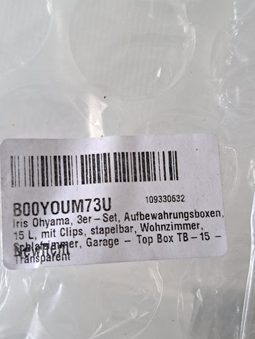 Iris Ohyama Kunststoff-Aufbewahrungsboxen mit Deckel, 15L, 3er-Set