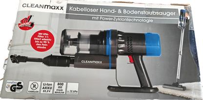 CleanMaxx Akku Staubsauger Kabellos Zyklon Hand Bodenstaubsauger