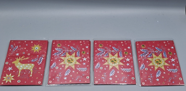 4x Stewo Geschenkverpackung, Tüten, Design 14x10 cm, Weihnachten