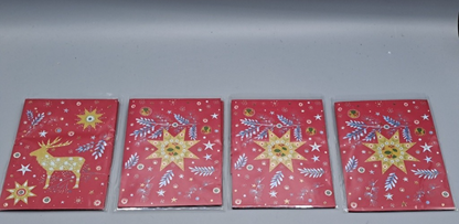4x Stewo Geschenkverpackung, Tüten, Design 14x10 cm, Weihnachten
