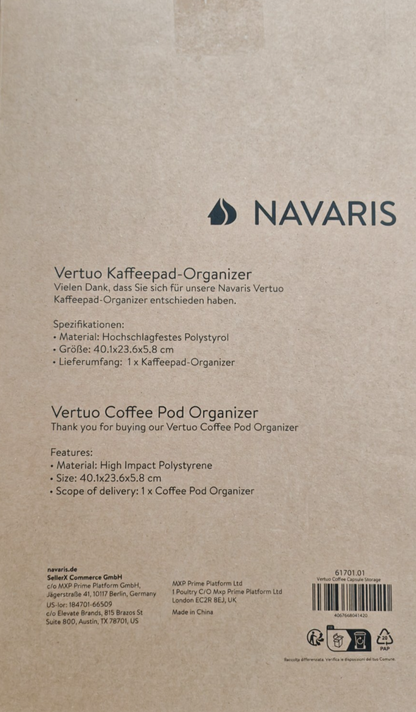 Navaris Kapselhalter für 50 Nespresso Kapseln Kapselspender Schublade Schwarz B6