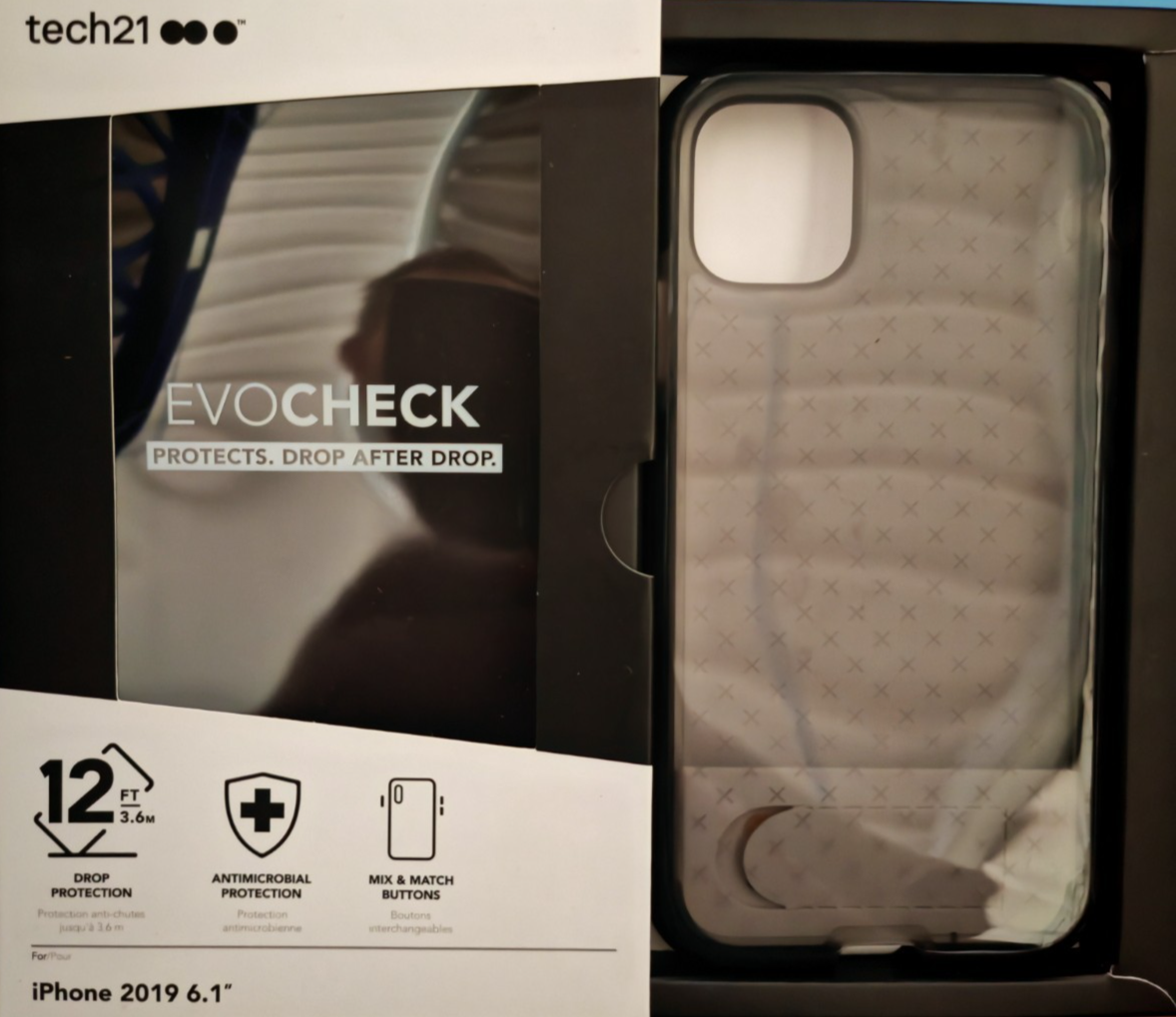 Tech21 Evo Check iPhone 11 6,1" Hülle Smokey Black 3,6m Fallschutz T21-7254