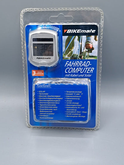 Fahrrad-Computer mit Kabel und Solar, BIKEmate