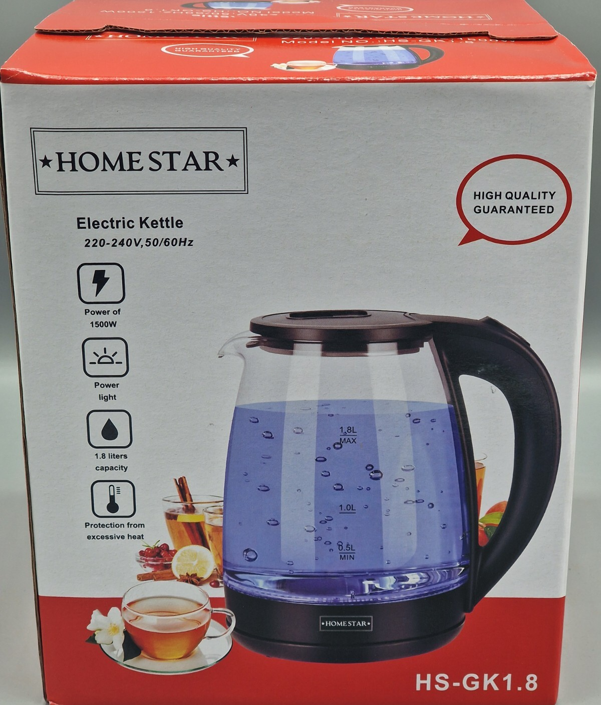 Home Star Wasserkocher HS-GK1,8 1,8L Schnellkocher Küche