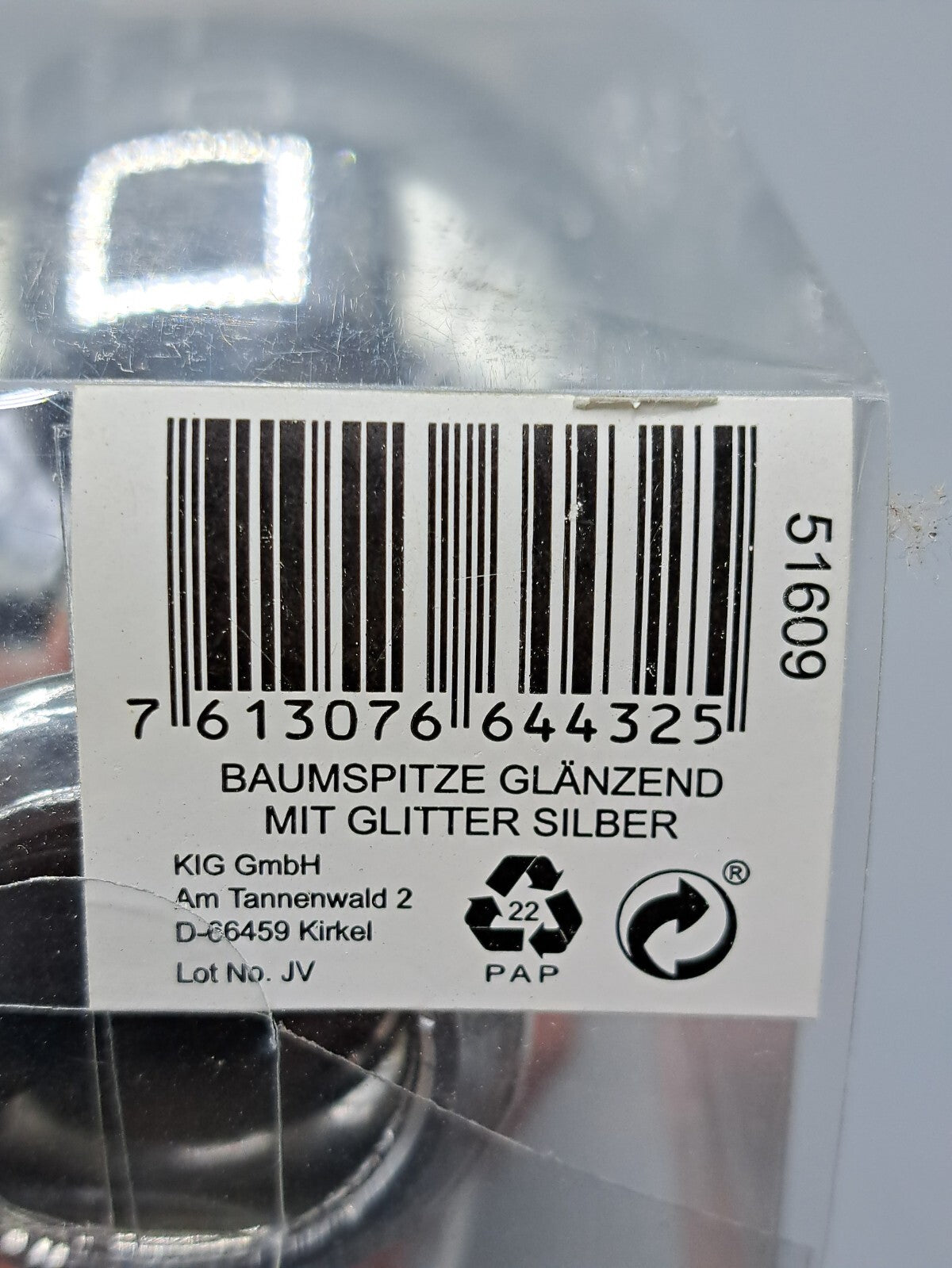 Weihnachtsbaum Spitze, Glänzend, Silber, KIG GmbH