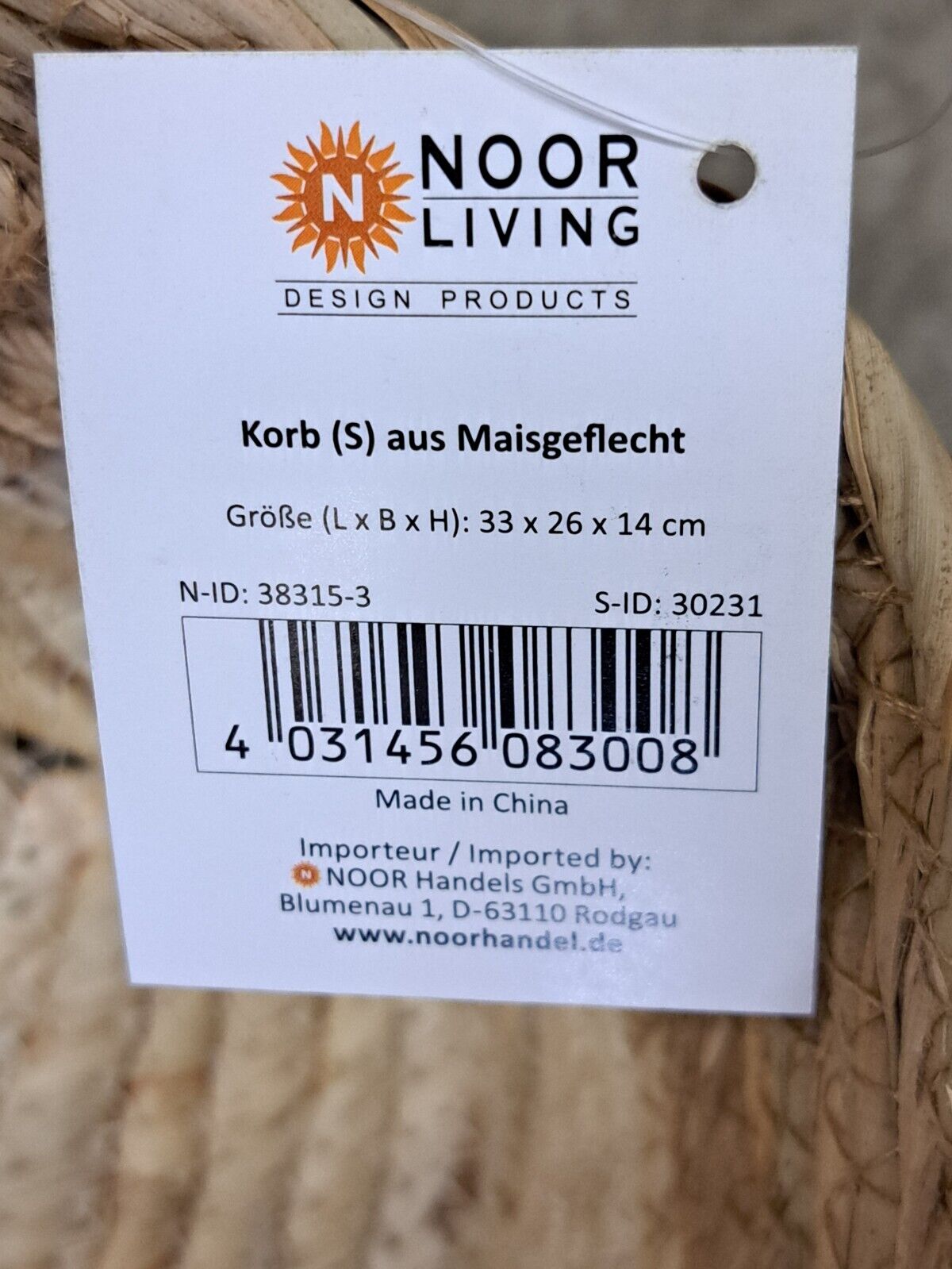 Noor Living Korb Maisgeflecht 3er Set