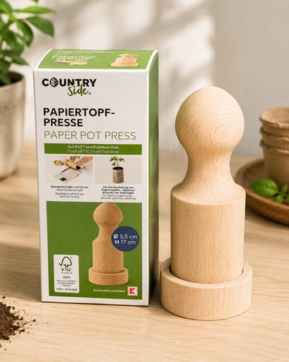 Countryside Papiertopf Presse Set Töpfchenmacher Garten Anzucht Zubehör
