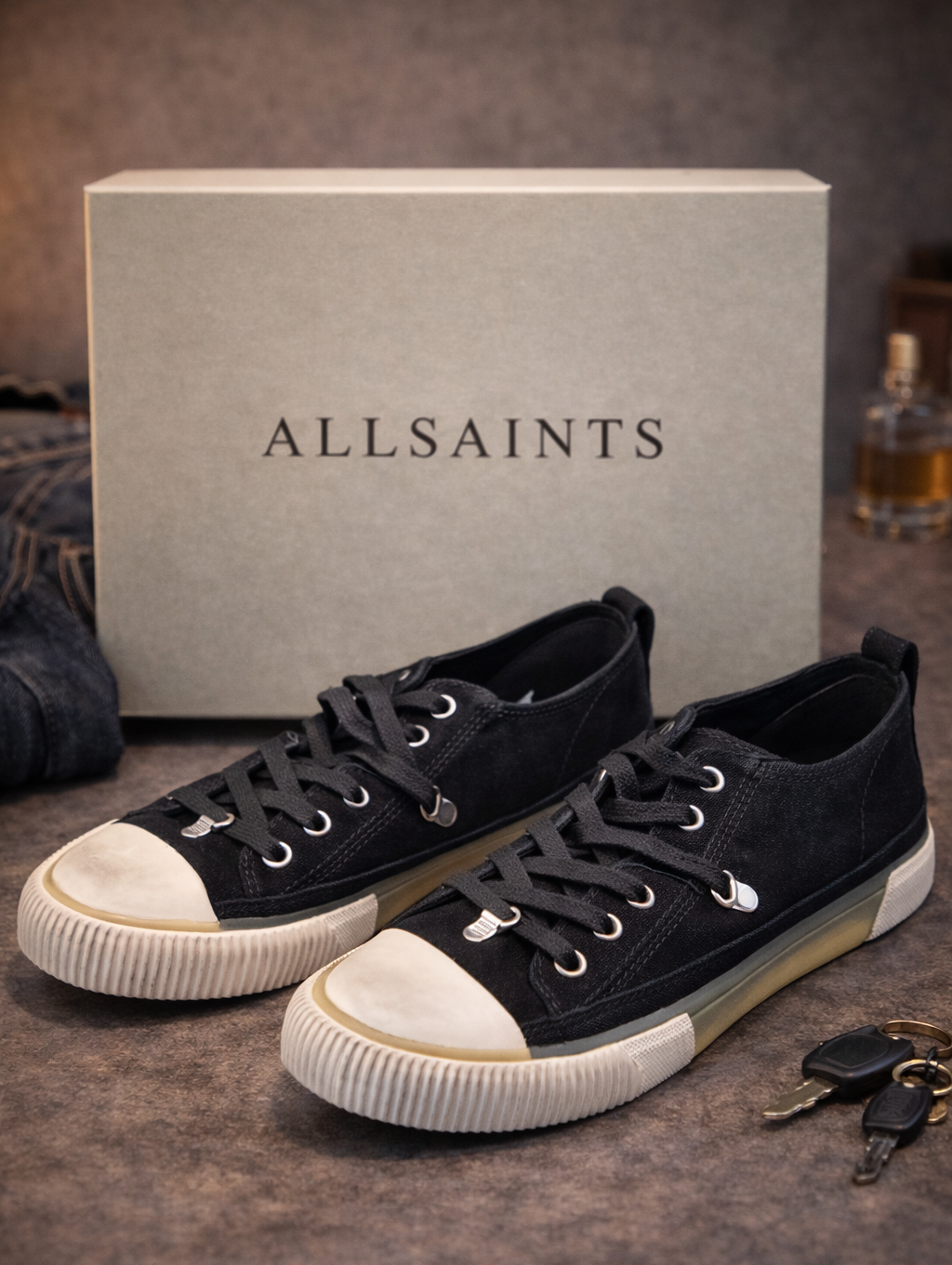 AllSaints Jazmin Sneaker Damen – Schwarz Low Top Größe 40