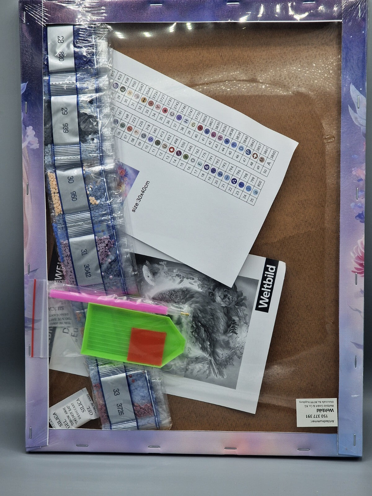 5D Diamond Painting Stickerei Bilder Set MAGIC EULE Malen nach Zahlen 30x40 cm