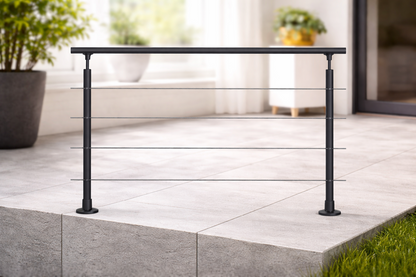 DOLLE Geländer Komplettset Alu Anthrazit 150cm Oberboden