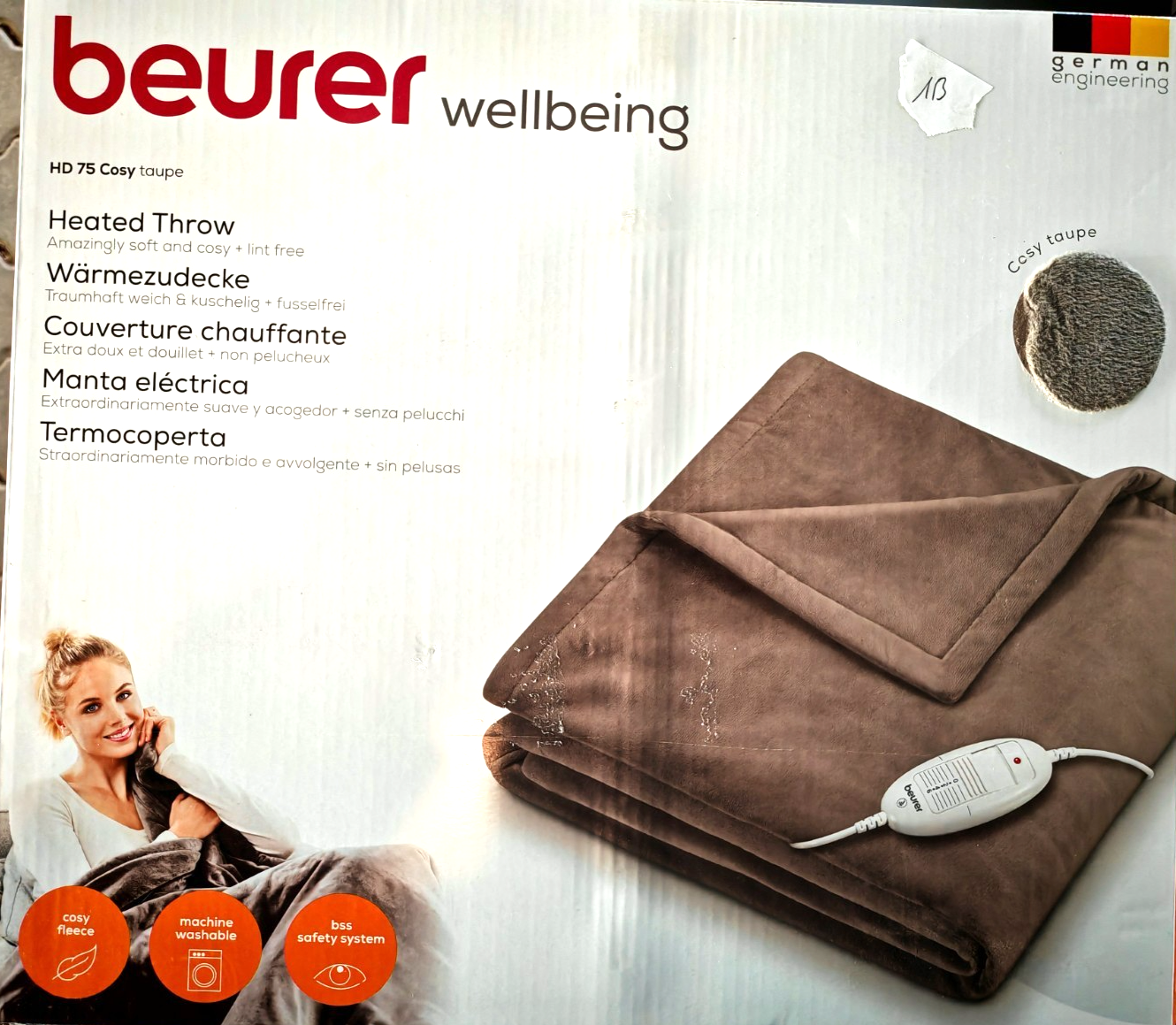 Beurer HD75 Heizdecke Wärmedecke 180x130cm 6 Stufen Abschaltautomatik HO-A25