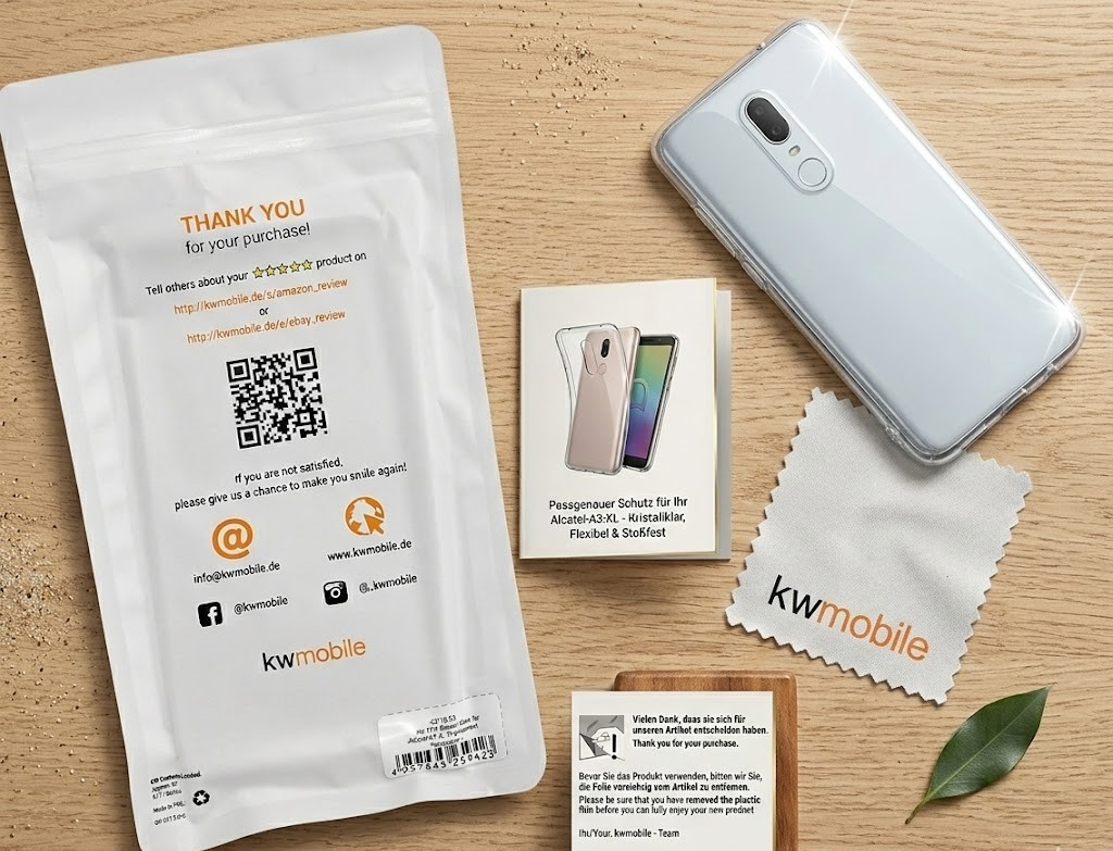 kwmobile Crystal TPU Silikon Case Hülle Transparent für Alcatel A3 XL