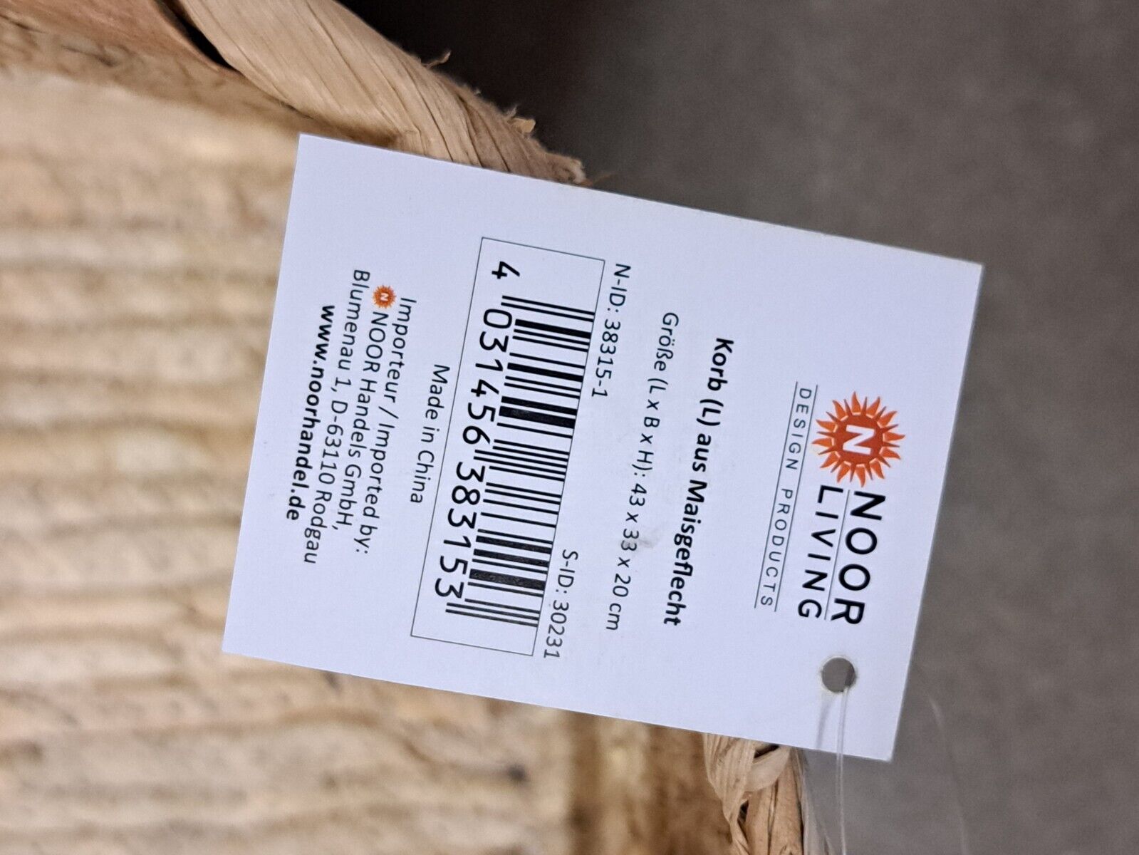 Noor Living Korb Maisgeflecht 3er Set