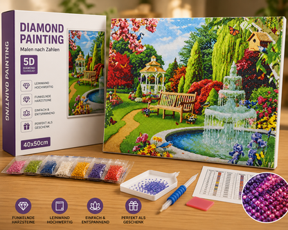 Diamond Painting Gartenparadies 50x40cm Komplettset Malen Basteln DIY