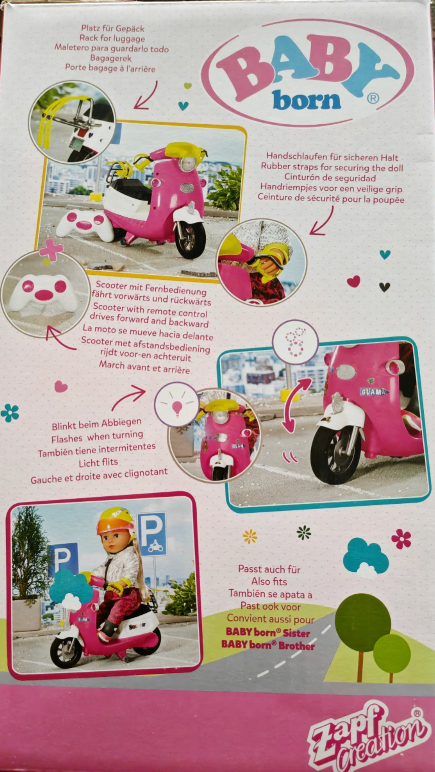 BABY born City RC Glam Scooter Roller Ferngesteuert Lichtfunktion Rosa D8