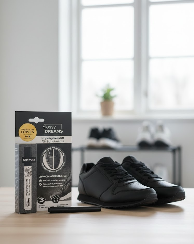 Glossy Dreams Imprägnierstift für Schuhnähte Schwarz Wasserfest Schuhpflege