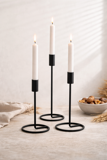Boltze Kerzenleuchter 3tlg Schwarz Eisen Kerzenständer 1018034
