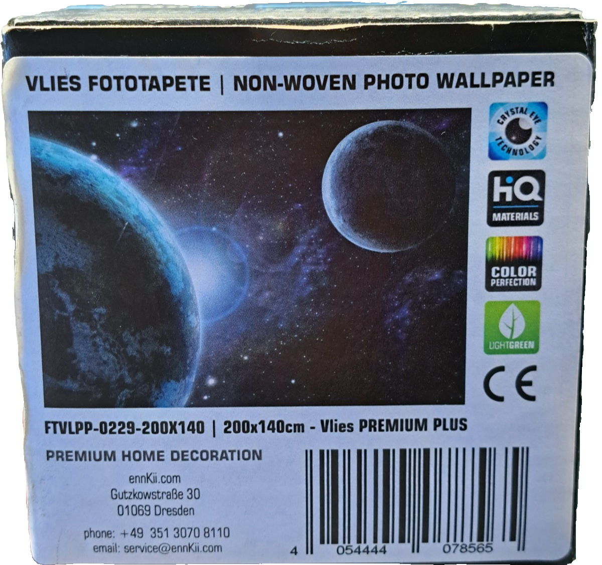 enmKi Fototapete Weltraum Planeten 200x140cm Vlies Tapete Premium Plus Blau E2