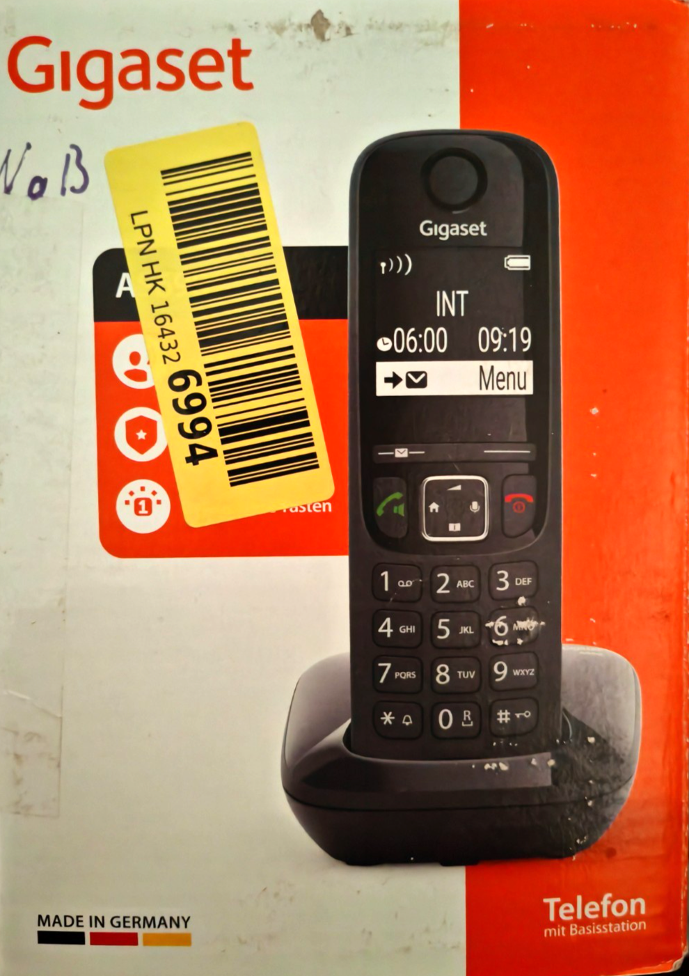 Gigaset AS690 DECT Schnurlostelefon Schwarz Großes Display Freisprechen Tel A8