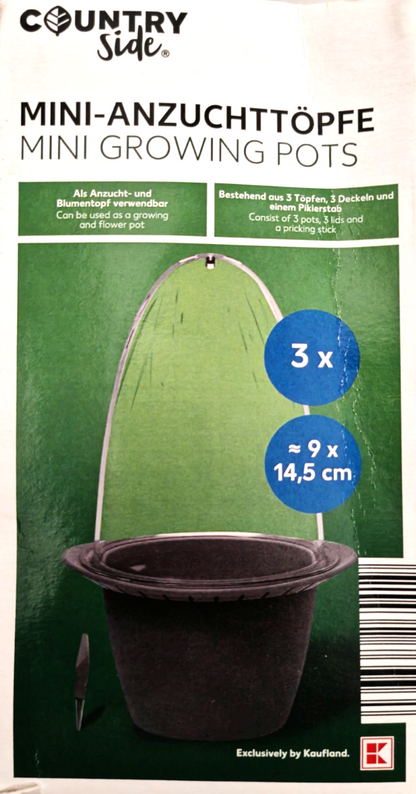 Country Side Mini-Anzuchttöpfe 9er Set 14,5 cm Pflanztöpfe Aussaat Kräuter B5