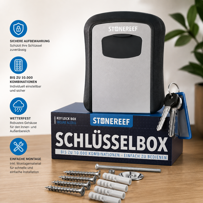 Stonereef Schlüsselbox Wetterfest Zahlencode Schlüsselsafe Key Safe bis 5 A4